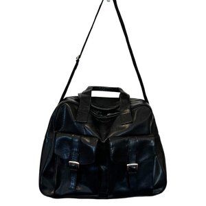 Lagerfeld Classic Black Travel Bag 17"x12" Adjustable Shoulder Strap Slight Wear